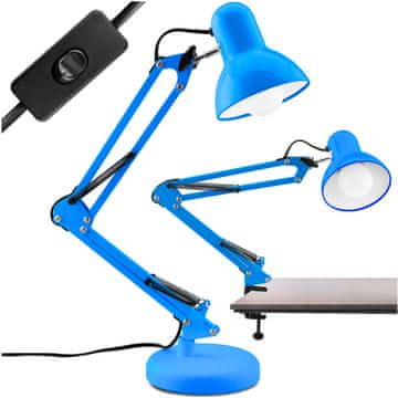 LUMILED Namizna svetilka za risanje E27 TOBI modra + namizno grlo