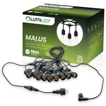 LUMILED MALUS Zunanja vrtna girlanda Svetlobna veriga 10 m 10x E27