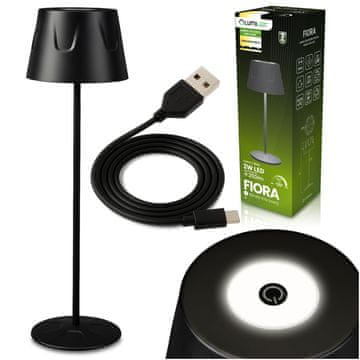 LUMILED LED vrtna svetilka stoječa dekorativna namizna nočna USB zatemnljiva na dotik črna Fiora