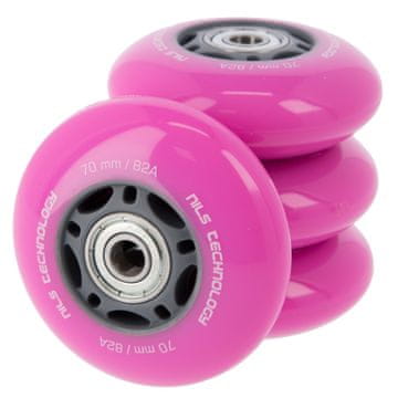 Nils Extreme PU 70x24 82A (4 kosi) roza + abec-7 (8 kosov) komplet