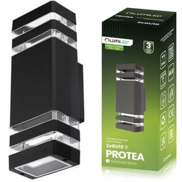 LUMILED Vrtna svetilka Stenska svetilka Fasada Zgornja/Spodnja GU10 Črna Protea