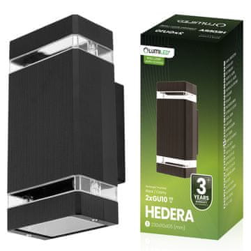 LUMILED Vrtna svetilka Stenska svetilka Fasada Zgornja spodnja GU10 Črna aluminijasta luč