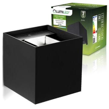 LUMILED Vrtna stenska svetilka LED Fasada 2x3W 4000K Nastavljiva Zgornji Spodaj Črna PICEA