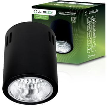 LUMILED Fiksna okrogla nadgradna stropna svetilka APUS 10 Spot TUBA črna E27