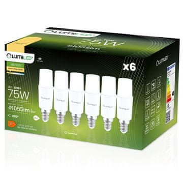 LUMILED 6x LED žarnica E14 cevasta T37 10W = 75W 1055lm 3000K topla svetloba 200°