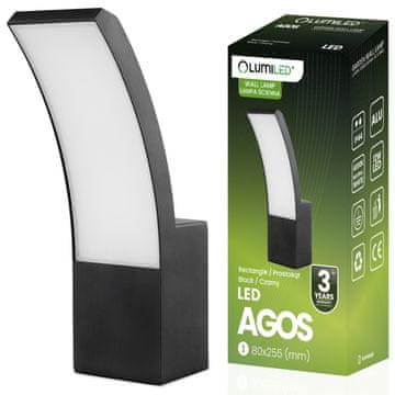 LUMILED Vrtna svetilka Zunanja LED fasadna stenska svetilka 12W 4000K AGOS
