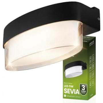 LUMILED LED Zunanja Stenska Svetilka Vrtna Stenska Svetilka Topla 4000K 5W IP54 Sevia Črna