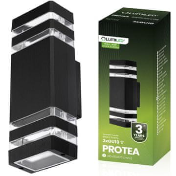LUMILED Vrtna svetilka Stenska svetilka Fasada Zgornja/Spodnja GU10 Črna Protea