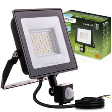 LUMILED ZUNA2 LED reflektor 50W 4500lm 6500K IP44 črne barve senzor gibanja