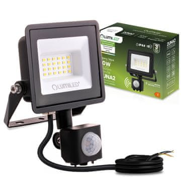 LUMILED ZUNA2 LED reflektor 20W 1800lm 4000K IP44 črne barve s senzorjem gibanja