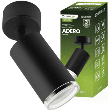LUMILED Stenska stropna svetilka LED reflektor GU10 IP44 ADERO črna
