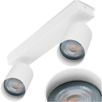 LUMILED Stropna svetilka SPOT TUBA Reflektorska halogenska svetilka 2x GU10 TABULA
