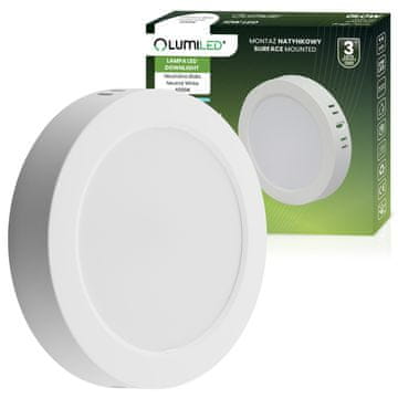 LUMILED Nadogradna LED stropna svetilka 12W okrogla 4000K GLOW bela