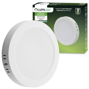 LUMILED Nadogradna LED stropna svetilka 18W okrogla 4000K GLOW bela