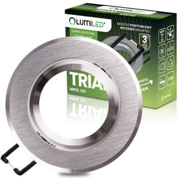 LUMILED Vgradna halogenska stropna svetilka okrogla, premična, GU10, MR16, srebrna, TRIAM