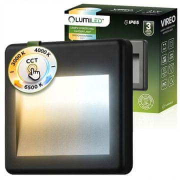 LUMILED Vrtna zunanja stopniščna svetilka Fasadna stenska svetilka CCT 3000-6500K LED 4W IP65 VIREO