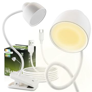 LUMILED TESA 2 5W CCT LED namizna svetilka za risalne in šolske mize, bela