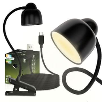 LUMILED TESA 2 črna LED namizna svetilka 5W CCT risalna namizna šolska svetilka