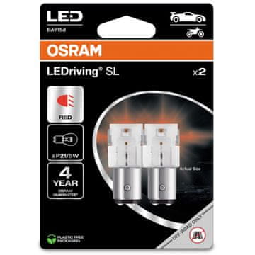 Osram Osram Led Premium nova P21/5W rdeča sijalka epack.