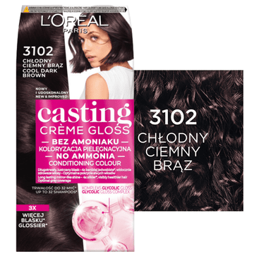 L’Oréal L'Oreal Casting Creme Gloss barva za lase 3102 temno hladno rjava