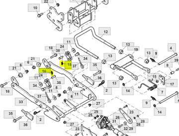 John Deere Varnostna naprava za zatič dvižne roke traktorja 54D 60D 1023E E63526
