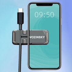 WOZINSKY SAMOLEPILJNI MAGNETNI DRŽALNIK ZA TELEFON Z ORGANIZATORJEM KABLOV ČRNEGA OBLIKE
