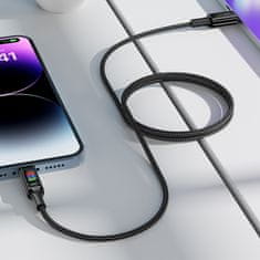 AceFast Kabel USB-C – USB-C 100 W z zaslonom, 1,2 m, črn