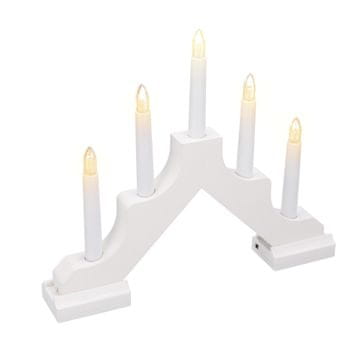 Adventni svečnik s 5 LED božičnimi lampijoni, božični časovnik, baterije JUMI