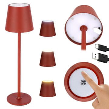 Jumi LED namizna svetilka 38,5 cm BREZŽIČNA 3 načini delovanja na dotik NOČNA svetilka USB-C