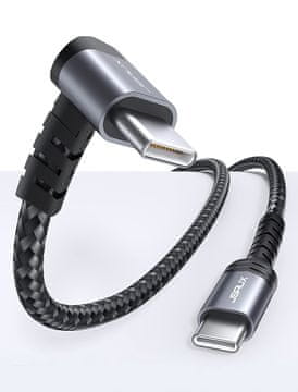90-stopinjski kotni kabel USB C - USB C 60W za parno deck