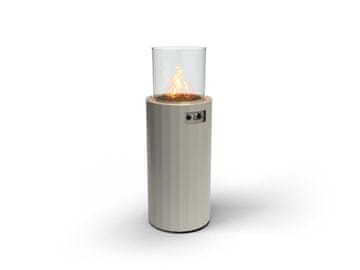 Planika Bino - Planika - vrtni grelec, steber s kaminom, plinski kamin za propan ali LPG/GPL, višina 102 cm, 8KW siv + pokrov