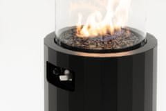 Planika Bino - Planika - vrtni grelec, steber s kaminom, plinski kamin za propan ali LPG/GPL, višina 102 cm, 8KW siv + pokrov