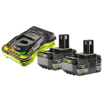 Ryobi baterija + polnilnik 18V (2x 5,0 Ah)