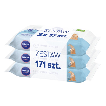 shumee 090528 NIVEA BABY vlažni robčki 99 % čista voda 3 x 57 kosov