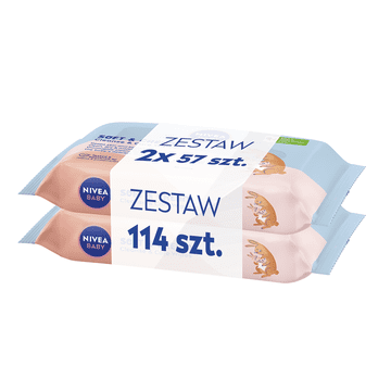 shumee 374413 NIVEA BABY Soft & Cream vlažni robčki 2x 57 kosov