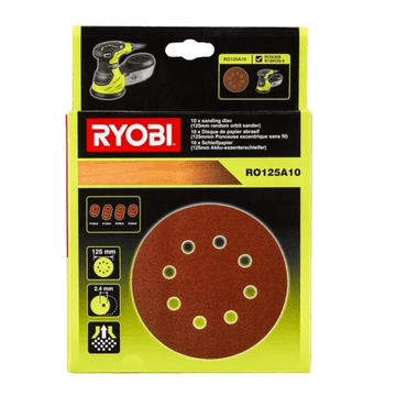 shumee 121257 RYOBI komplet brusnih papirjev 125 mm: 2 x 100; 3 x 120; 3 x 240; 2 x 320