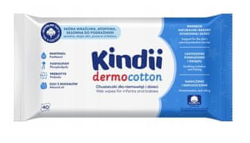 shumee 038030 HH Kindii Dermo Cotton vlažni robčki za dojenčke in dojenčke 40 kosov.