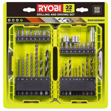 shumee 174543 RYOBI mešani komplet za vrtanje in vijačenje - 30 kosov