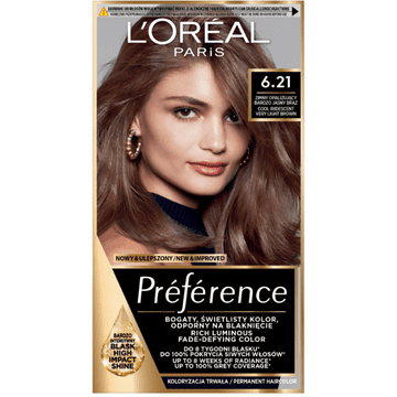 L’Oréal Barva za lase L'Oréal Preference 6.21 Zurich hladno zelo svetlo rjava