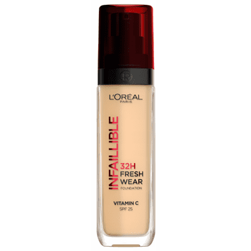 shumee 614516 L'Oréal Infaillible 32H Fresh Wear tekoči puder za obraz z zaščitnim faktorjem 25, odtenek 125 Beige Naturel
