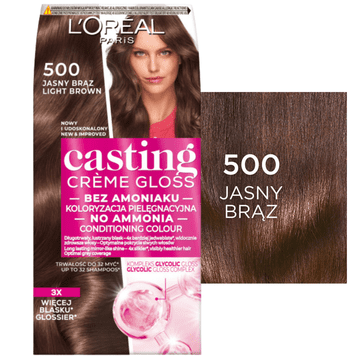 L’Oréal L'Oréal Casting Crème Gloss barva za lase brez amonijaka 500 svetlo rjava