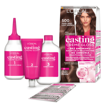 shumee 125618 L'Oréal Casting Crème Gloss barva za lase brez amoniaka 500 svetlo rjava