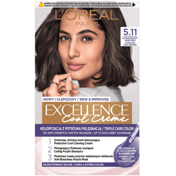 L’Oréal Barva za lase L'Oréal Excellence Col Creme 5.11 Ultra pepelnato svetlo rjava