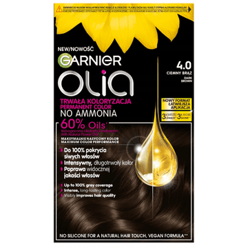 L’Oréal Barva za lase Garnier Olia 4.0 temno rjava permanentna barva