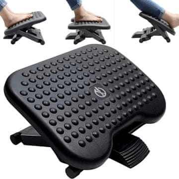 Retoo ERGONOMSKA NASTAVLJIVA PISARNIŠKA PODNOGA ZA NOGE POD MIZO, PODSTAVEK XXL -O116