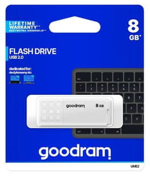 slomart Goodram UCO2 USB ključek 8GB USB 2.0, bel