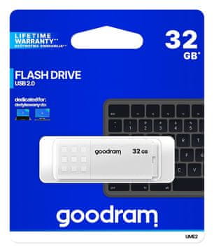 slomart Goodram UME2 USB ključek 32GB, USB 2.0, bela