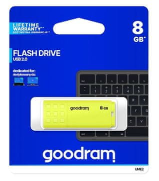 slomart Goodram UME2 USB ključek 8GB USB 2.0, rumen