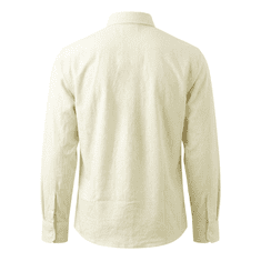 Nikcorp Moška srajca Nikcorp z dolgimi rokavi, 100% bombaž, regular fit, elegantna in casual, kremna barva, zračna in udobna za vsakodnevno nošenje, klasičen kroj z gumbi, velikost M, minimalističen dizajn