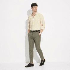 Nikcorp Moška srajca Nikcorp regular fit, 100% bombaž, dolgi rokavi, elegantna casual srajca za poletje, klasično zapenjanje na gumbe, zračna in udobna, bež barva, velikost S